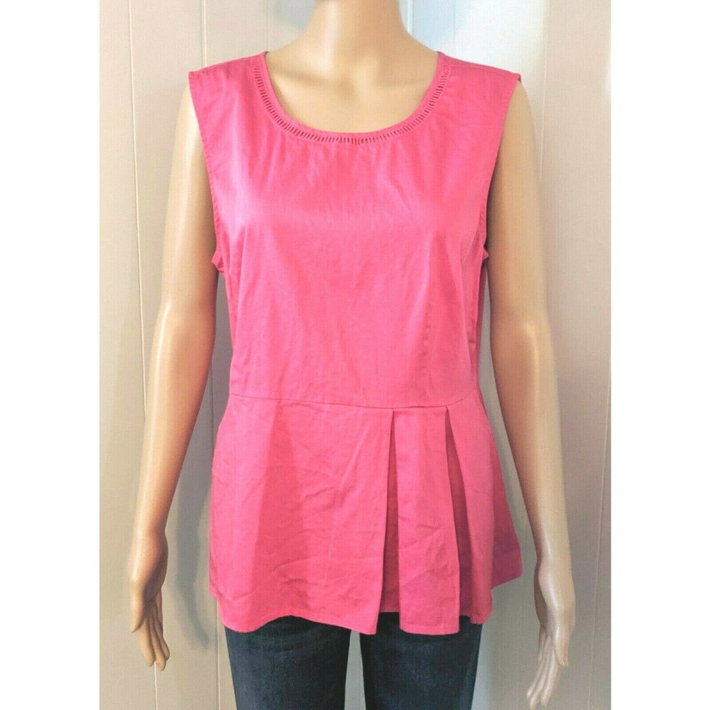 Calvin Klein Sleeveless Peplum Top Blouse L - Picture 6 of 6
